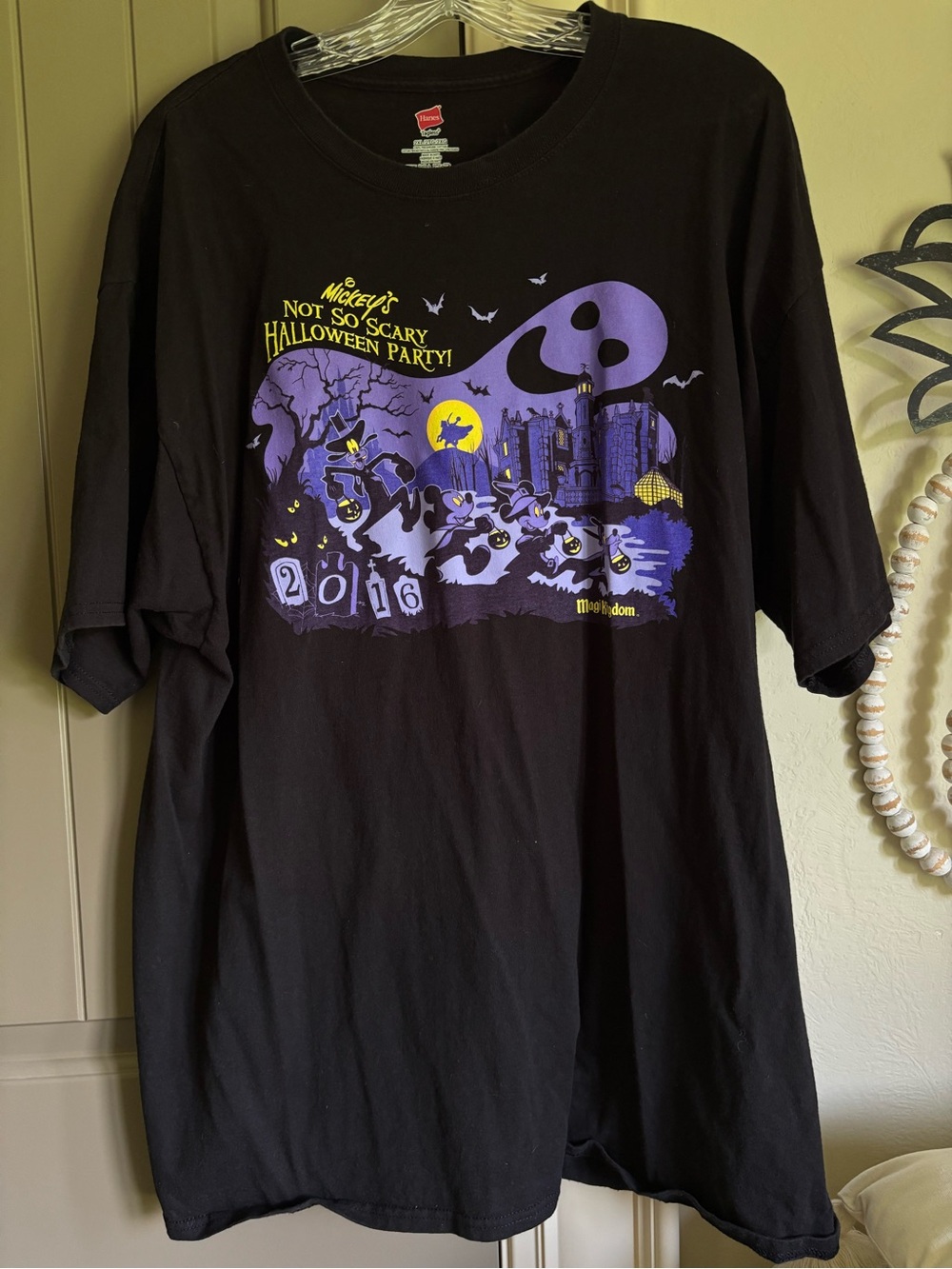 Disney Mickey's Not So Scary Halloween Party Black Graphic Tee, clothes